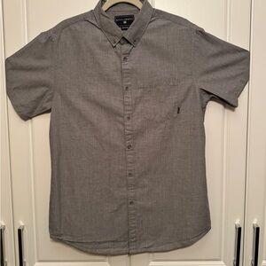 Billabong Men’s Gray Casual Button Down Short Sleeve Shirt Size L